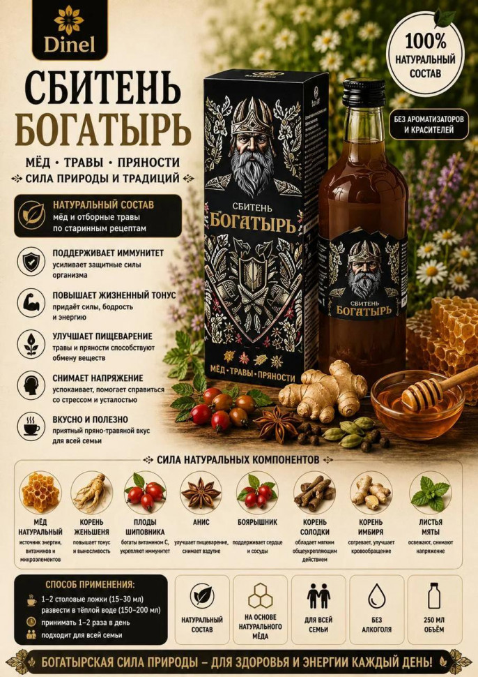  Сбитень Богатырь, 250мл  в Георгиевске