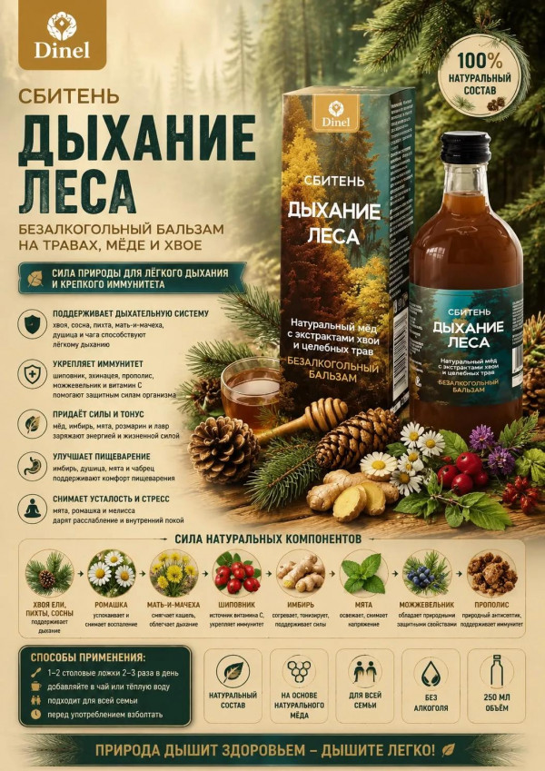 №2 Сбитень Дыхание леса, 250мл  в Георгиевске